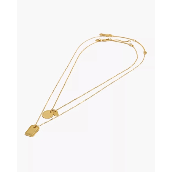 🆕 Madewell Etched Coin Necklace Set - Picture 2 of 2